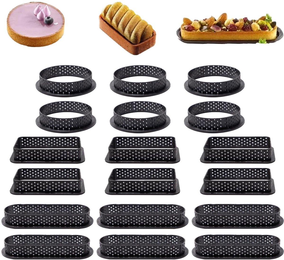 Dailygoods - 18 Stuks Geperforeerde Taartvormen voor Doe-Het-Zelf Bakken