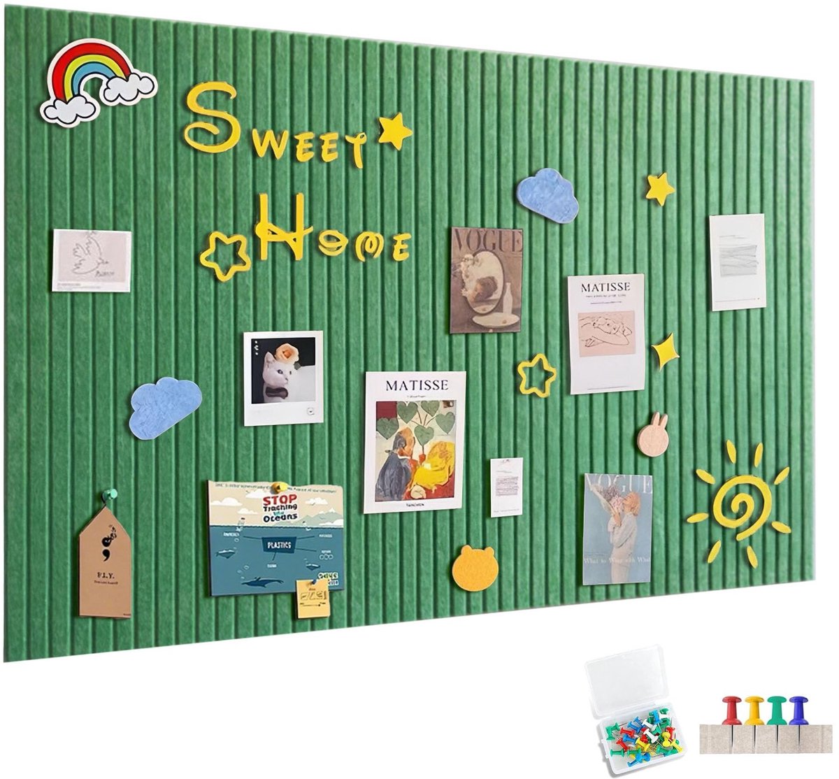 Dailygoods - Groot Vilt Prikbord Zelfklevend - Decoratief en Functioneel