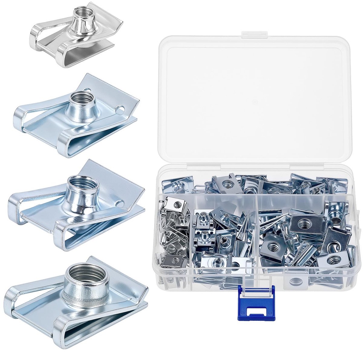 Dailygoods - 90 Stuks U-Type Moeren Kit - Manganese Staal voor Voertuigonderhoud