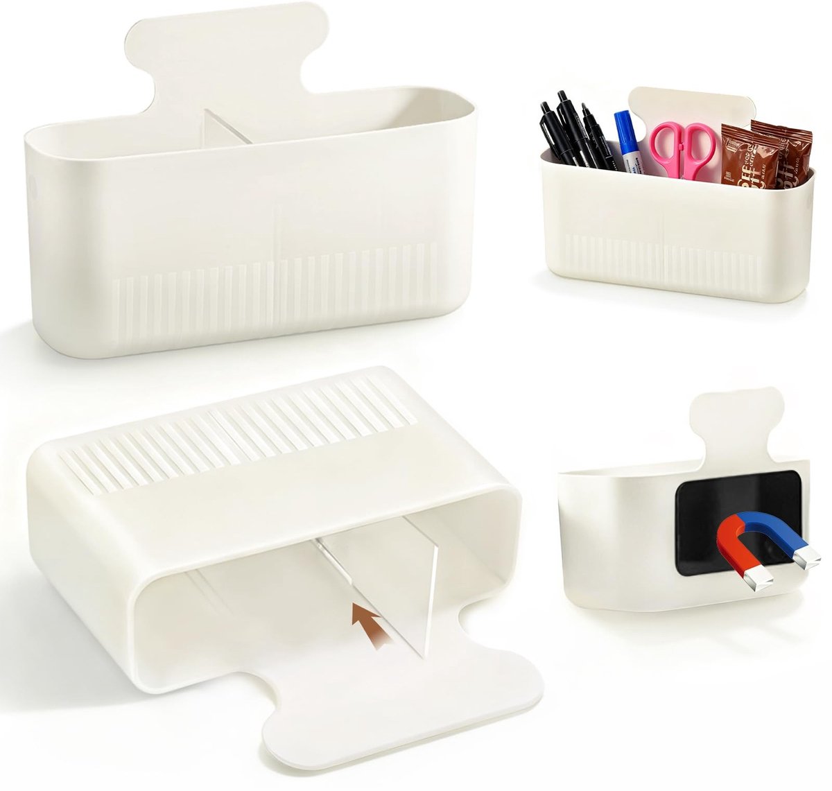 Dailygoods - Magnetische Pennenhouder met 2 Compartimenten - 2 Pack