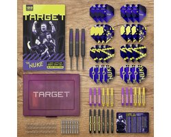 Target Darts Luke Littler Brass Dartset met Vaste Stalen Punten, 22G, 100-delig Compleet Set met Pro Grip Shafts, Pro Ultra Flights, O-Ringen en Flight Protectors, Zwart 26mm