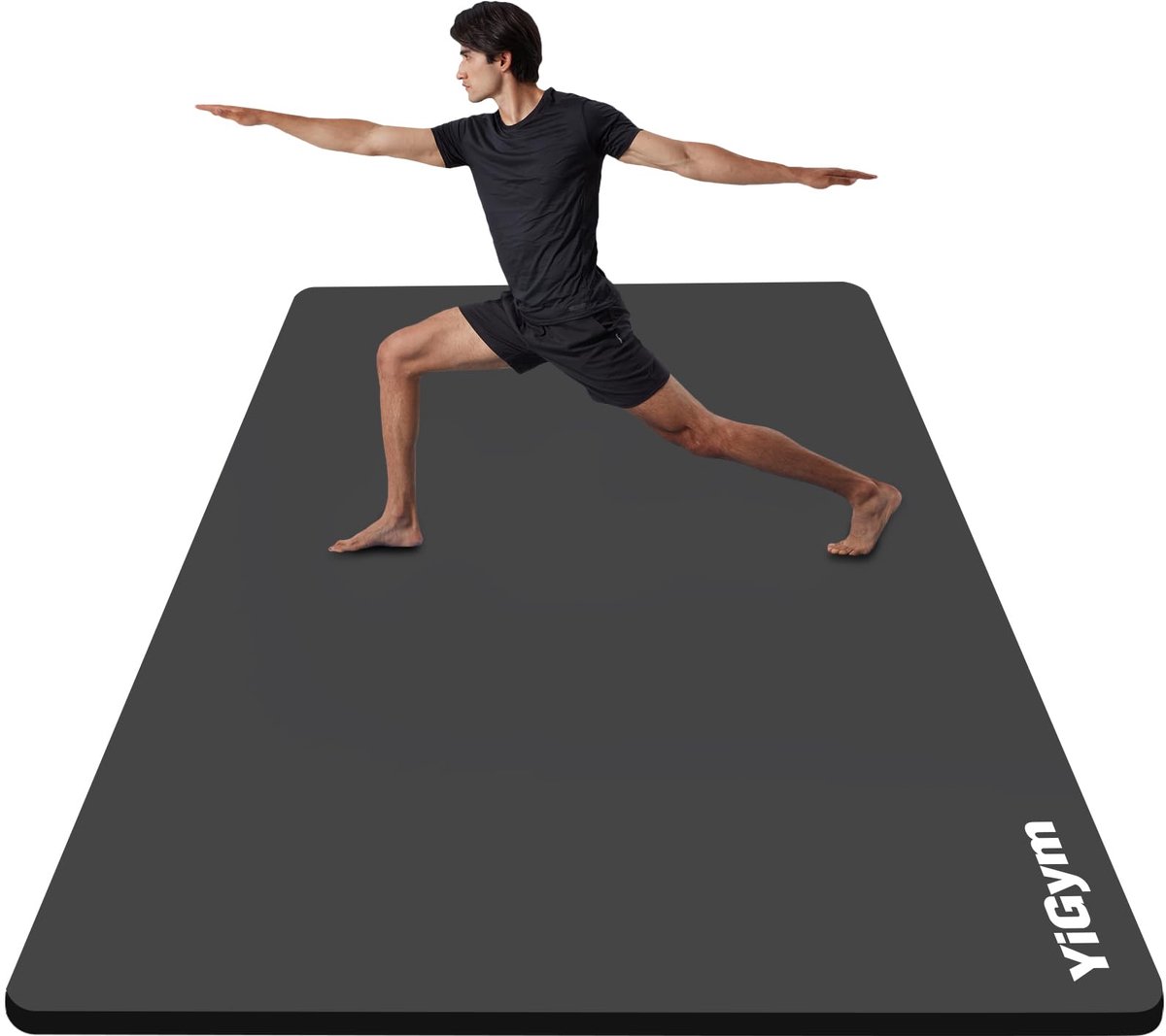 SnelShoppen - YiGym Gymnastiekmat 195 x 90 x 1,5 cm - Dikke Brede Yogamat NBR Fitnessmat voor Thuis, Sport, Yoga, Fitness, Pilates, Revalidatie, Blauw