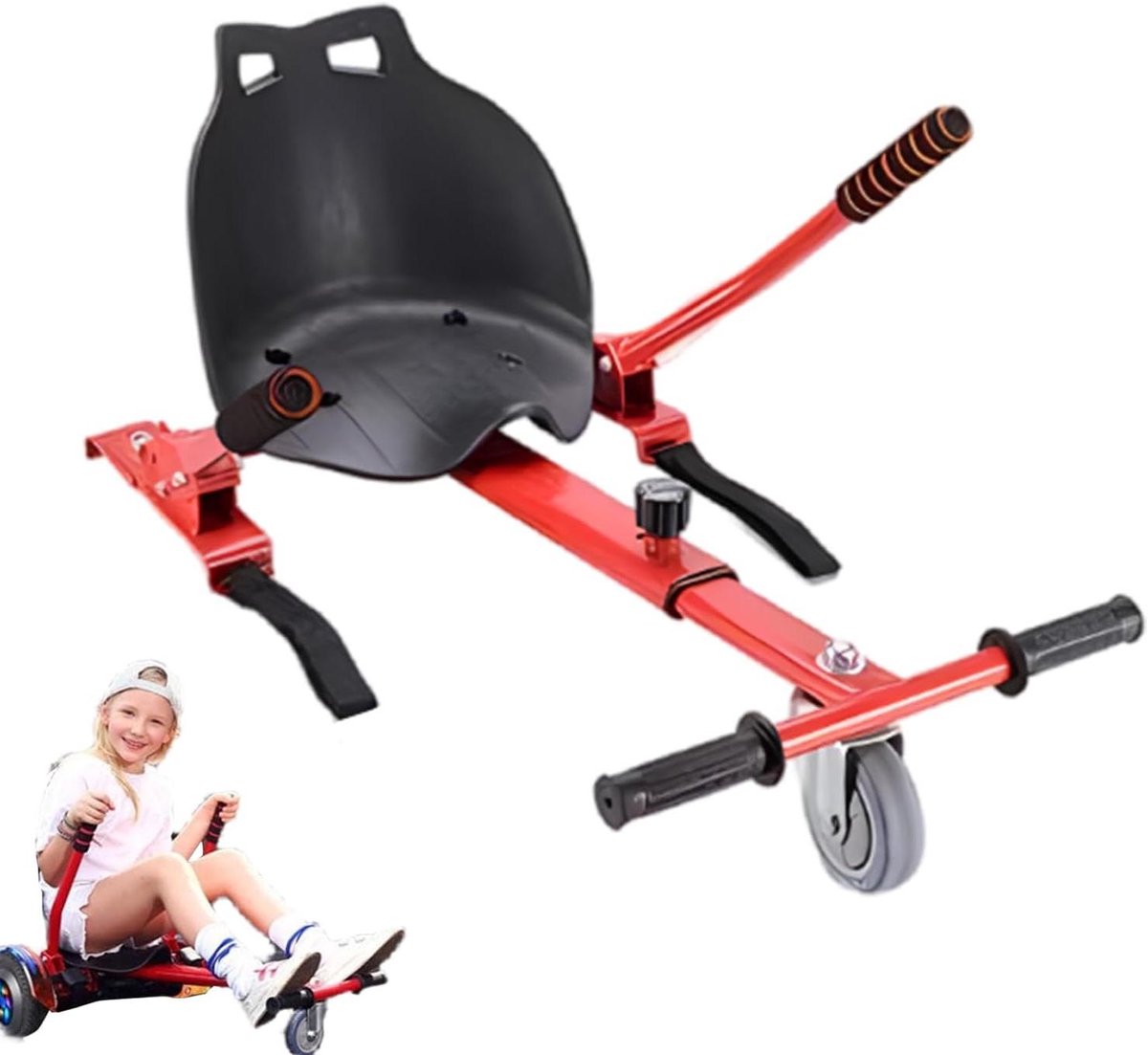 Hoverboard Stoelbevestiging - Kart Stoel - Hoverboard Rijden - Brede Compatibiliteit - 41x19x51.4 cm - Rood