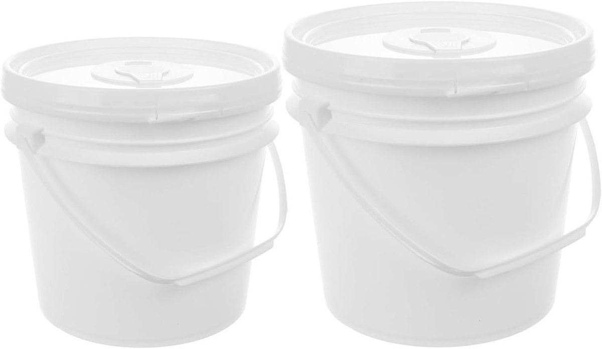 Wipes Emmer Set - Voordeelverpakking Doekjes Dispenser - Onderweg Hygiëne - Houdt Doekjes Vochtig - 4L en 5L - Wit