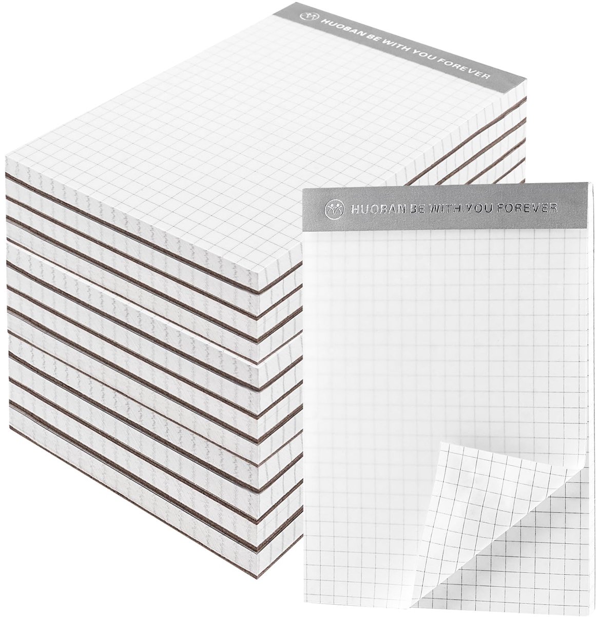 SnelShoppen - A6 Geruite Notitieblokken 20 Stuks - 1400 Vellen - Premium Papier 90 g/m² - Klein Afscheurbaar Schrijfblok voor Kantoor en Thuis - Mini