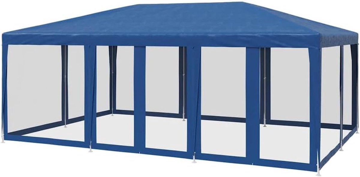 Partytent met zijpanelen - Feesttent Paviljoen - Tuinfeesten Organiseren - Waterdicht HDPE Dak - 6 x 4 meter - Blauw