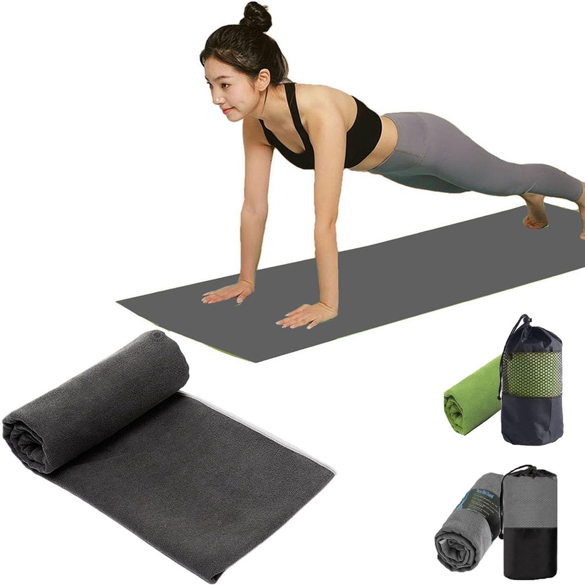 Dailygoods - Microfiber Yoga Handdoek voor Hot Yoga - Antislip en Sneldrogend