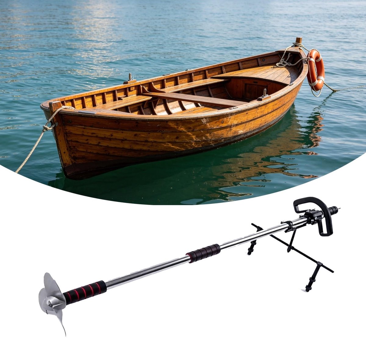 Dailygoods- Kajakpeddel Elektrische Voortstuwingsschroef - Booraangedreven Propeller - Geschikt Voor Opblaasbare Boten - Handbediend - Eenvoudige Draairichting Verandering - Boorpropeller