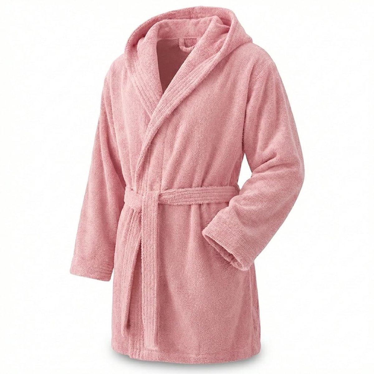SnelShoppen - Elegante badjas voor dames en heren, 100% katoen, 500 g/m², met of zonder capuchon, zacht en absorberend, ideaal voor douche, spa, zwemb