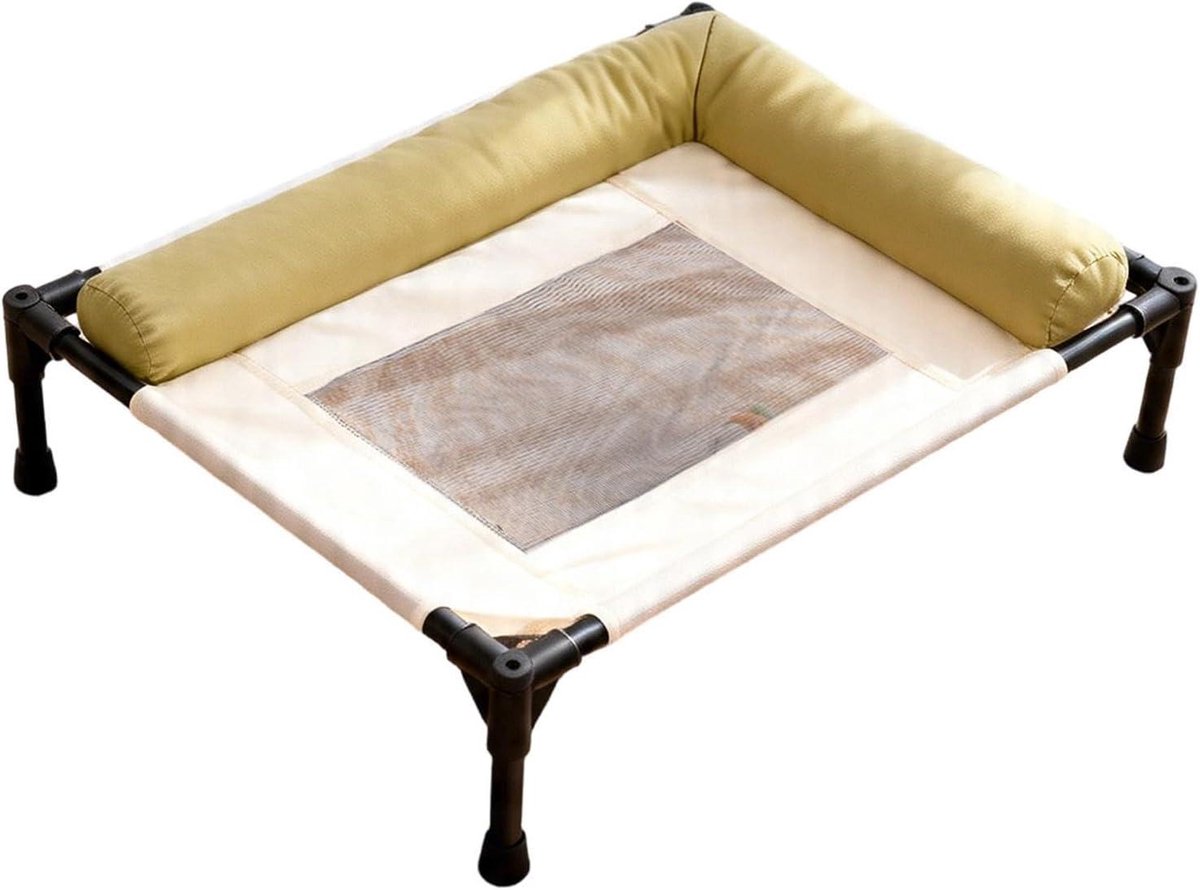 Honden Buitenbed - Verhoogd Huisdierbed - Koel Slapen - Ademend Mesh Oppervlak - 67 x 17 x 17 cm - Groen