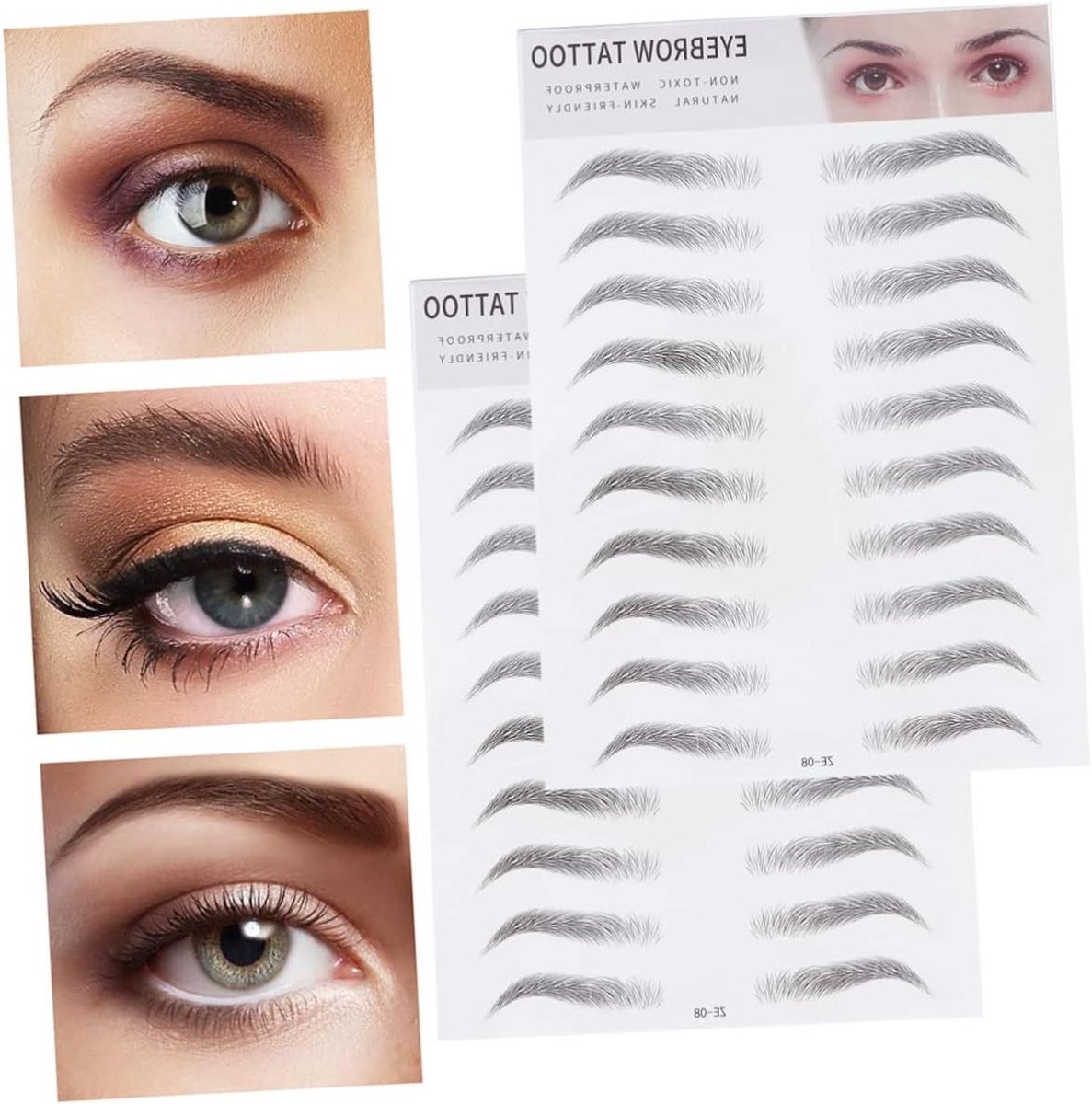 Wenkbrauw Stickers - Tijdelijke Wenkbrauwen Make-up Stickers - Snel Wenkbrauwen Vormen - Huidvriendelijk en Veilig - 20.5 x 15 cm