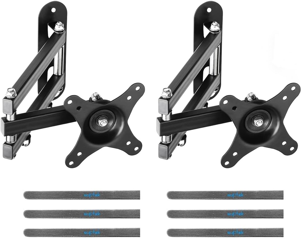 SnelShoppen - TV Wandbeugel Draaibaar en Kantelbaar voor 15-32 inch Schermen, Uittrekbaar tot 400mm, Max. 13kg, VESA 75/100mm, Staal, Zwart, MA2720