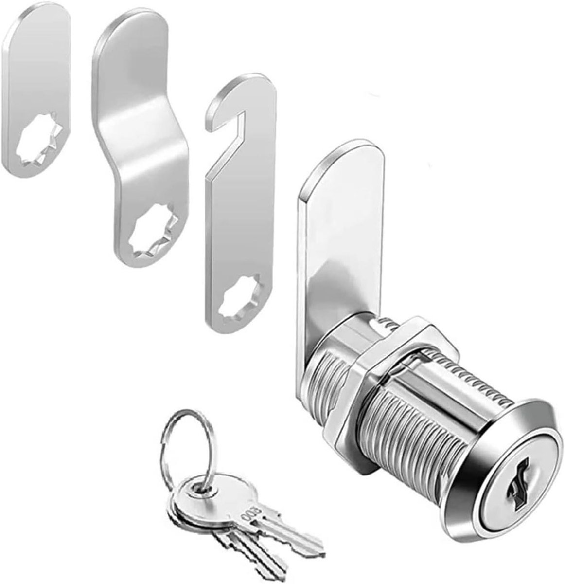 Brievenbusslot Set - Cilinderslot Kastslot - Meubels Beveiligen - Zinklegering Roestvrij - 16 mm 30 mm - Zilver