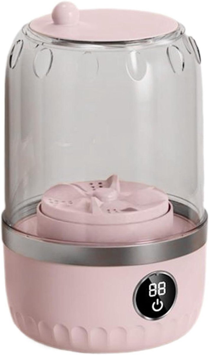Mini Wasmachine Draagbare Wasmachine Compact Reizen Kamperen Ruimtebesparend Ontwerp 1L Capaciteit Roze