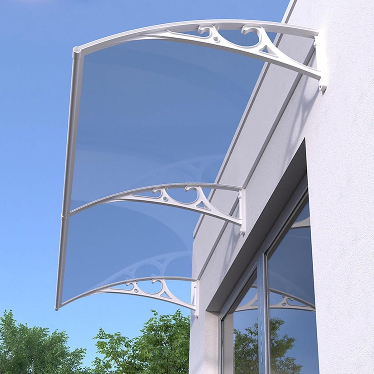 Deur en raam luifel - Balkon luifel Terras overkapping - Buitenruimte verbeteren - UV-bescherming - 100x120cm - Transparant