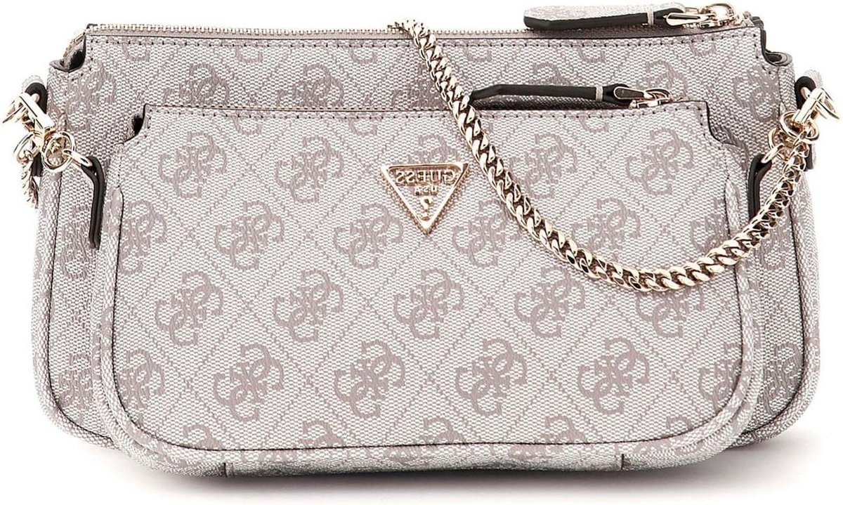 Schoudertas - Handtas Dames - Dagelijks Gebruik - Herkenbaar Logo Patroon - 50 x 30 x 10 cm - Beige