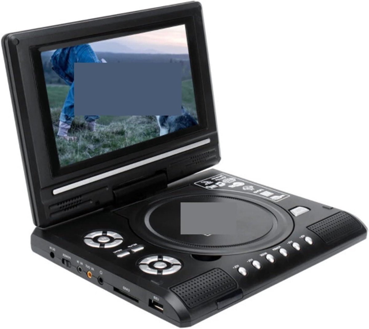 Draagbare DVD Speler - Mobiele Mediaspeler - Films Kijken - 7.8 Inch Draaibaar Scherm - 2 kg - Zwart