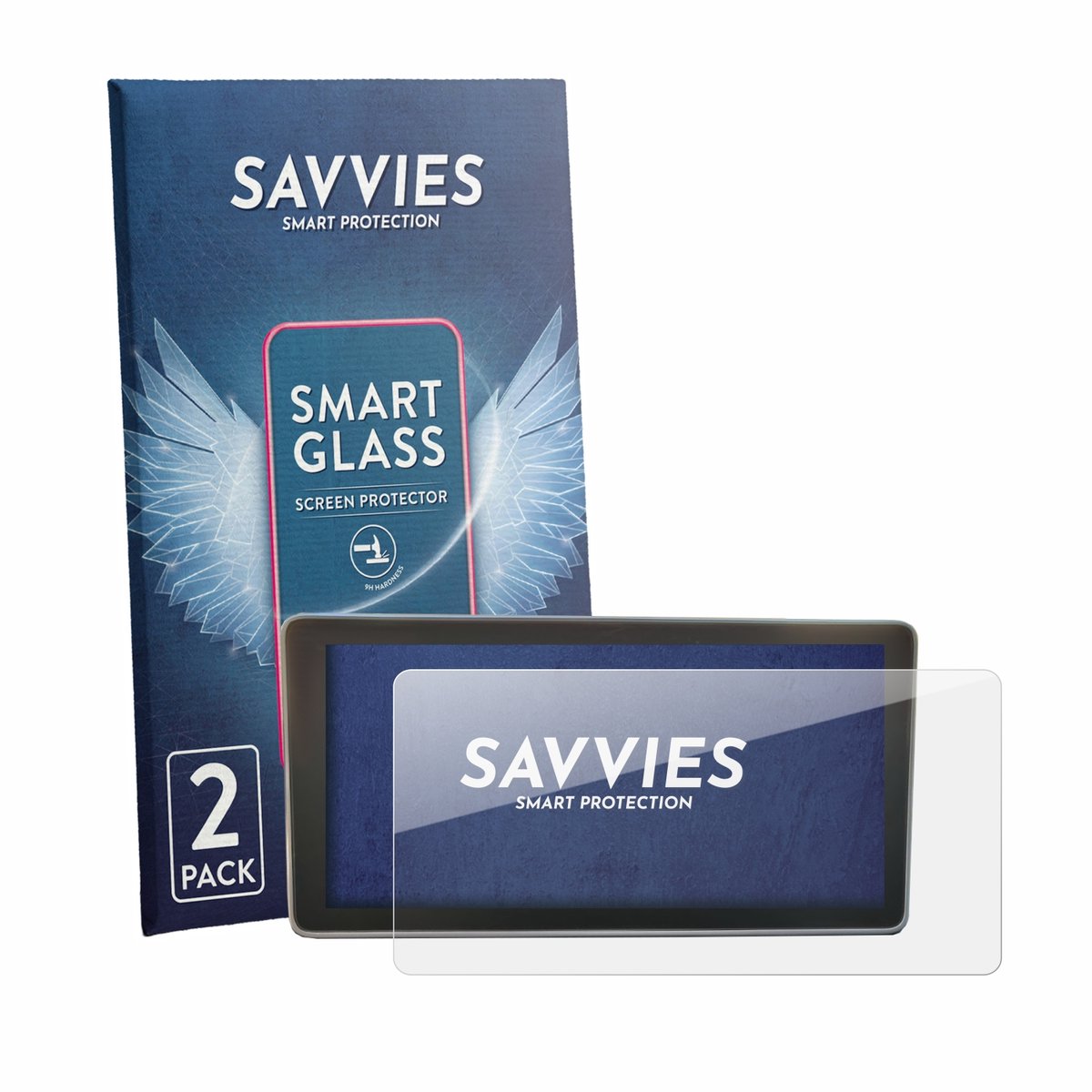 2 Stuks Savvies Screenprotector - geschikt voor Audi A4 B9 2017 MMI Plus 8.3" - beschermfolie glas transparant