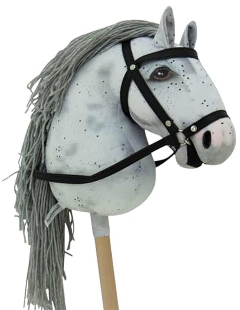 Stokpaard Mira Maanvlek - Hobbyhorse paard - Hobbyhorsing toernooien - Voldoet aan toernooistandaarden - 80 cm lengte - Appelschimmel met vlekken