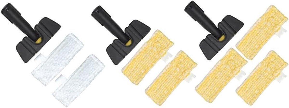 Stoomborstel Set - Reinigingsborstel Doeken - Diepe Vloerreiniging - Perfecte Compatibiliteit - 20 x 10 x 5 cm - Geel Wit