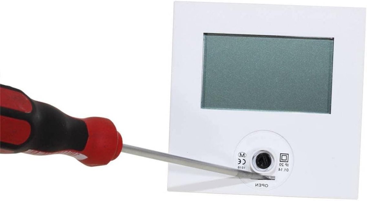 Slimme Thermostaat - Kamerthermostaat LCD - Comfort Regelen - Directe Actuator Aansluiting - 86 x 86 mm - Wit