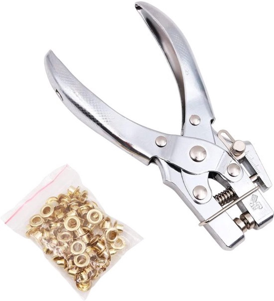 Klinknageltang 5 mm zilver - Papier Karton Leer Riem Kunststof