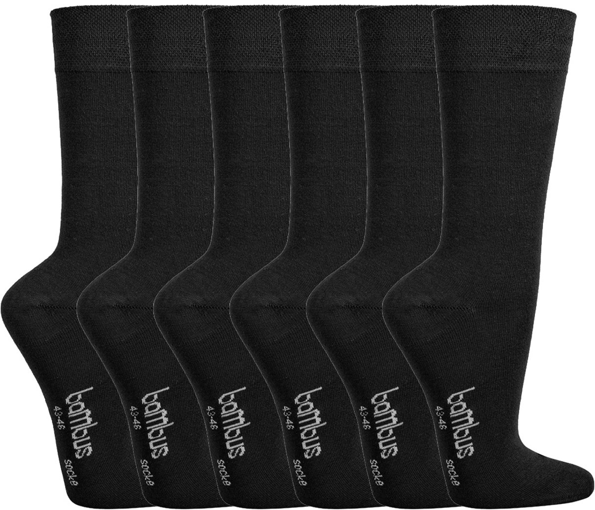 6 Paar Socks4fun Sokken - Bamboe - Zonder Knellende Boord - Antraciet