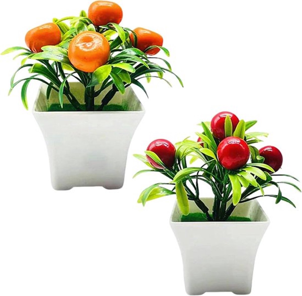 Kunstboom mandarijn sinaasappelbloesem pot kunstfruit kantoor tuin deco