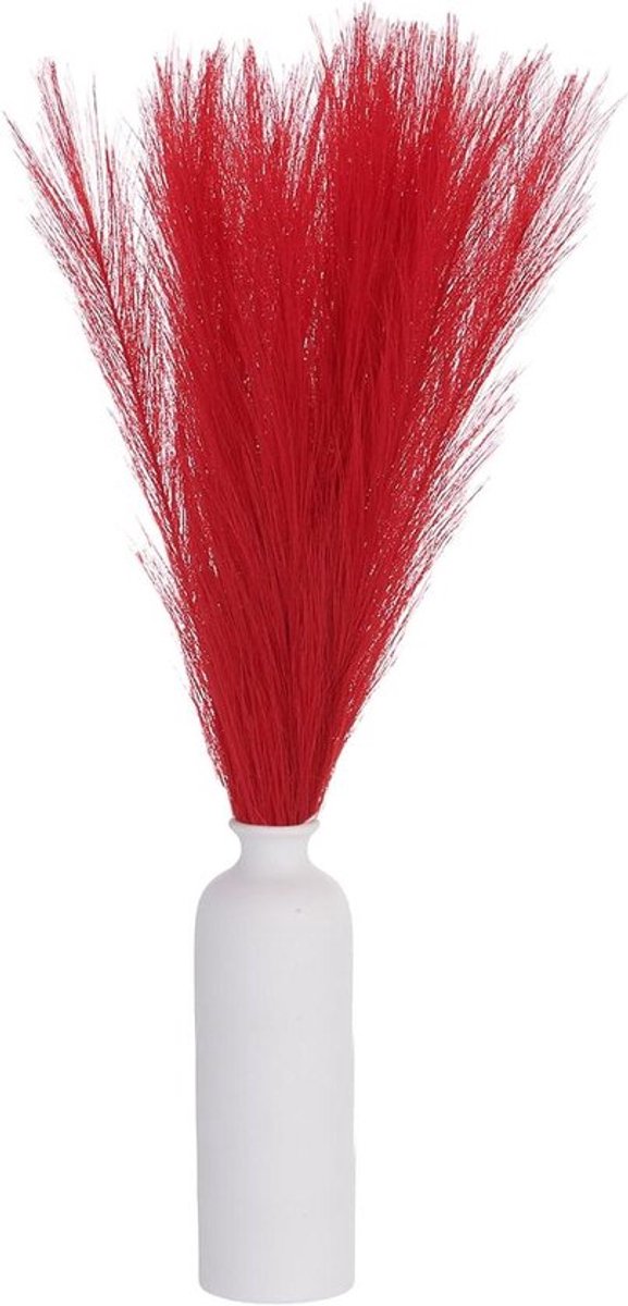 Kunstpampasgras (30 stuks) voor decoratie thuis, bruiloft en vazen - 61 cm - rood