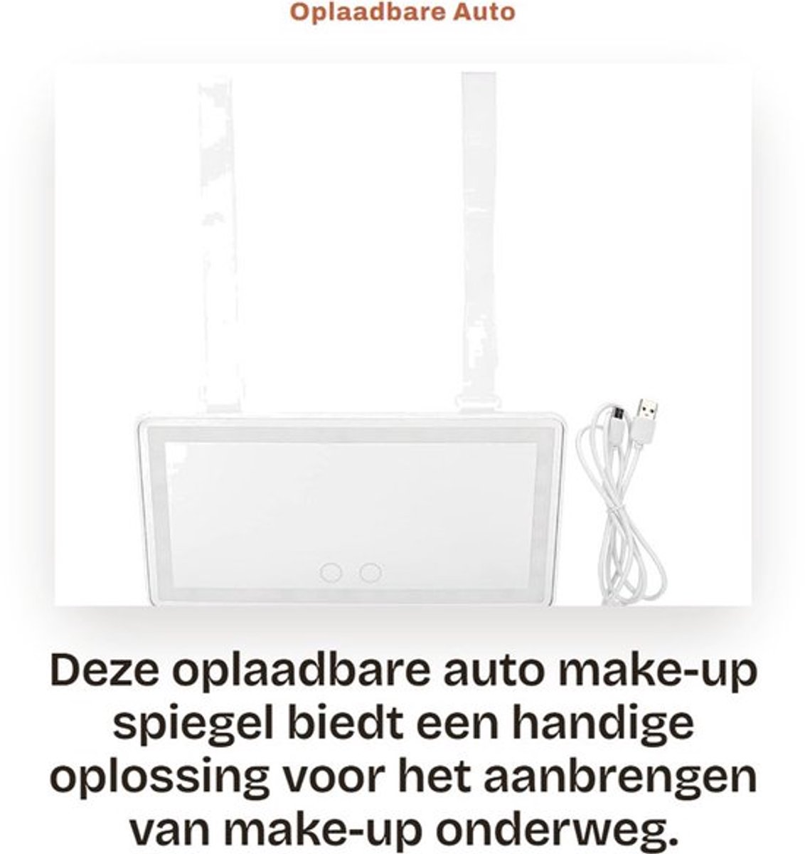 Oplaadbare Auto Make-up Spiegel met LED Verlichting