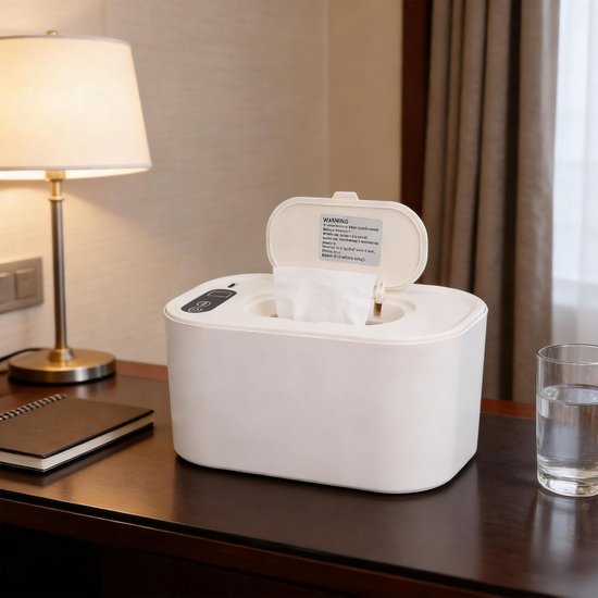 Babydoekjes Warmer - Doekjes Dispenser - Comfortabele Verzorging - Instelbare Temperatuur - Plaats 80 Doekjes - Wit — afbeelding 2