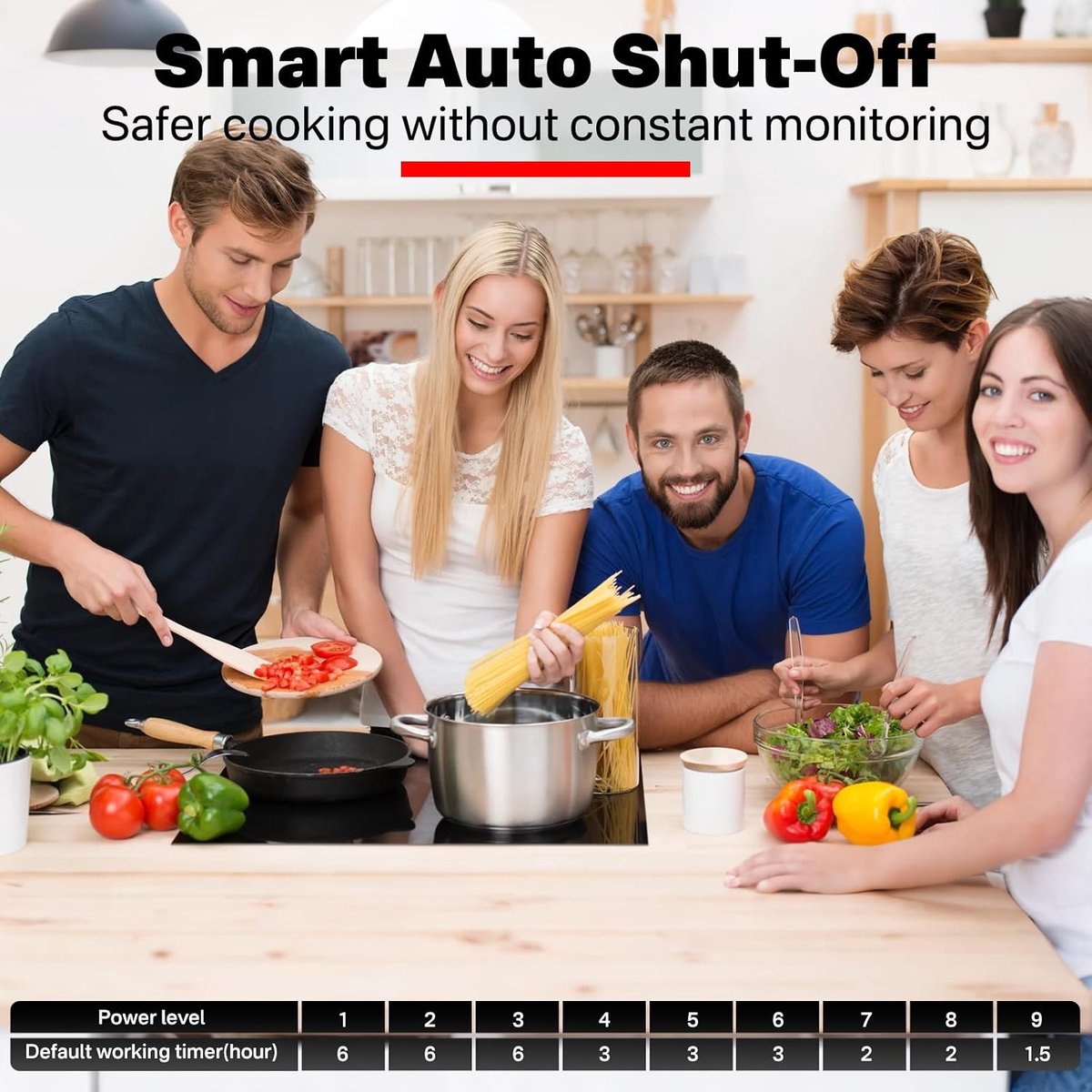 Keramische Kookplaat - Elektrische Kookplaat Kookplaat - Koken aanrecht - Slider Touch Control - 60 cm - Zwart