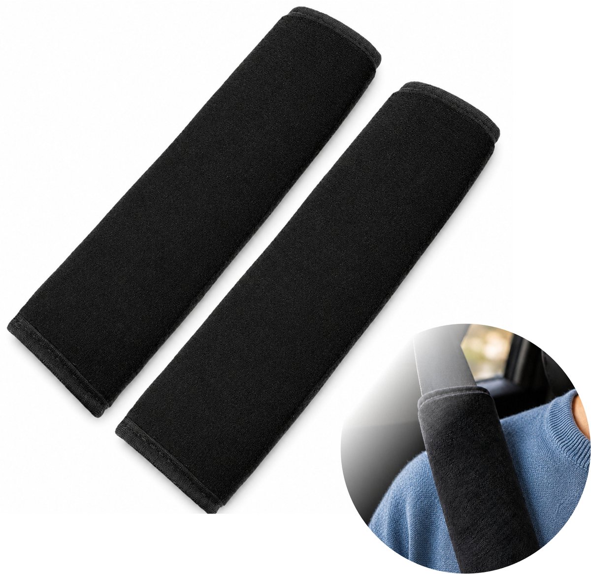 Purepeak Gordelbeschermer Set 2 Stuks - Gordelhoes - Gordelkussen voor Volwassen & Kind - Auto Accessories - Zwart