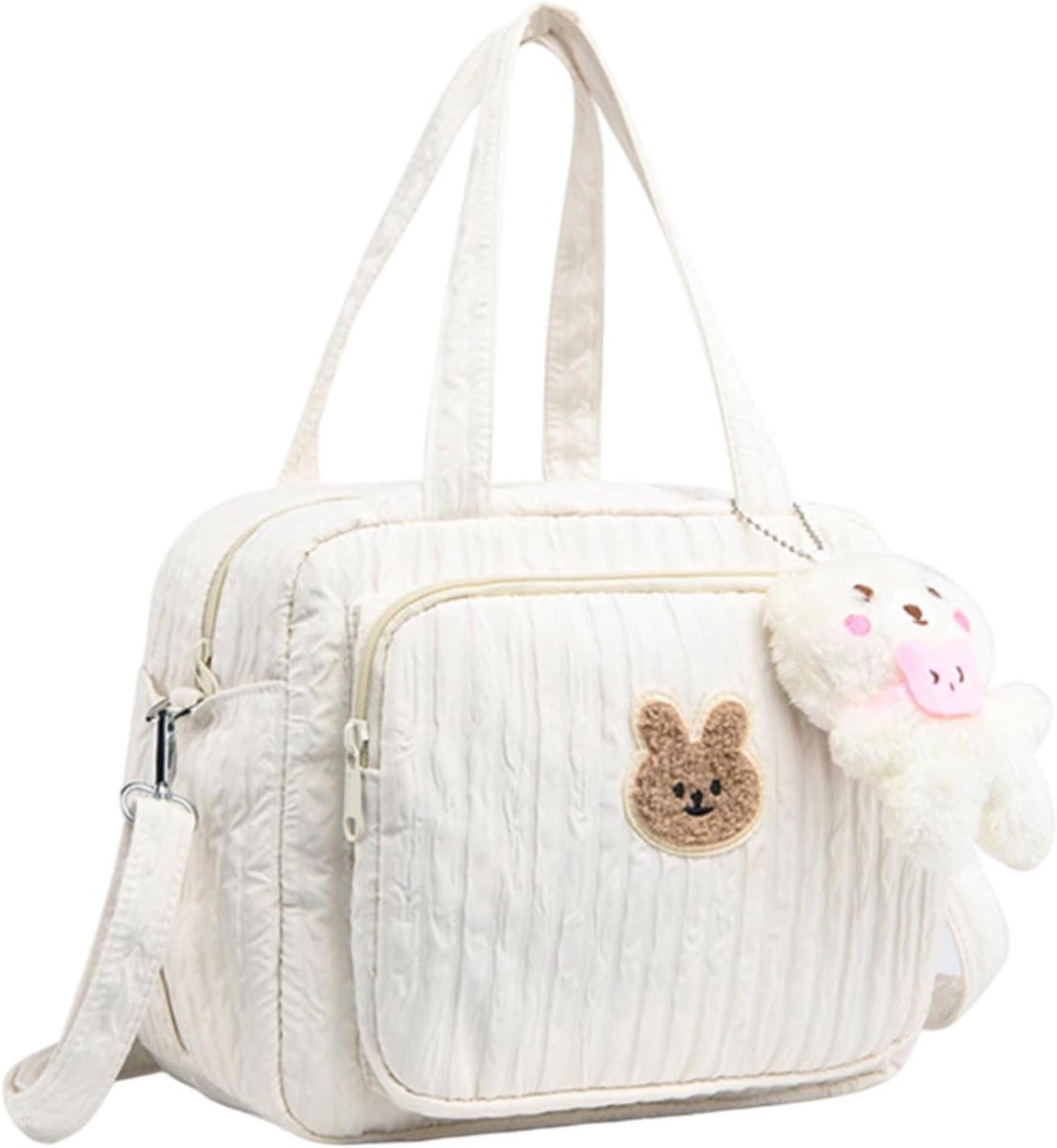 Luiertas - Draagtas Baby - Baby Verzorging - Grote Capaciteit - 24 x 20 x 3 cm - Wit