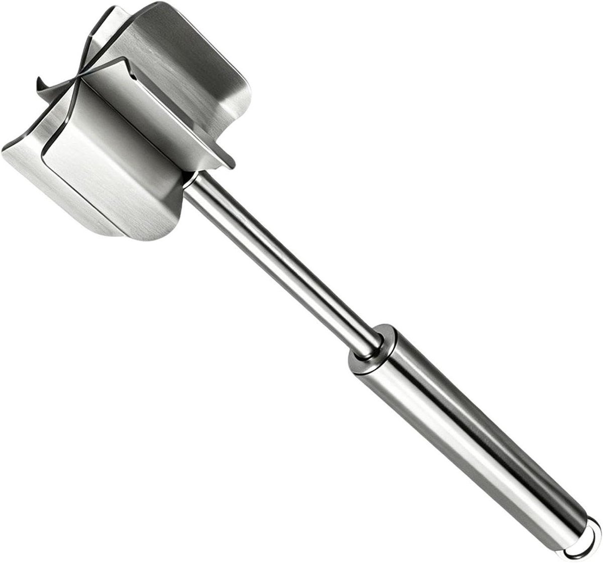 Rundergehakt Hakker - Vleesmasher Keukengereedschap - Voedselbereiding Vereenvoudigen - Innovatief Zes-Messenontwerp - 28 x 7 x 7 cm - Zilver