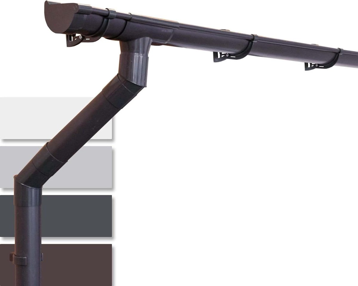 Dakgoot Set - Regenpijp Set - Dakwater Afvoeren - Compleet Insteeksysteem - 4m 100mm - Donker Bruin