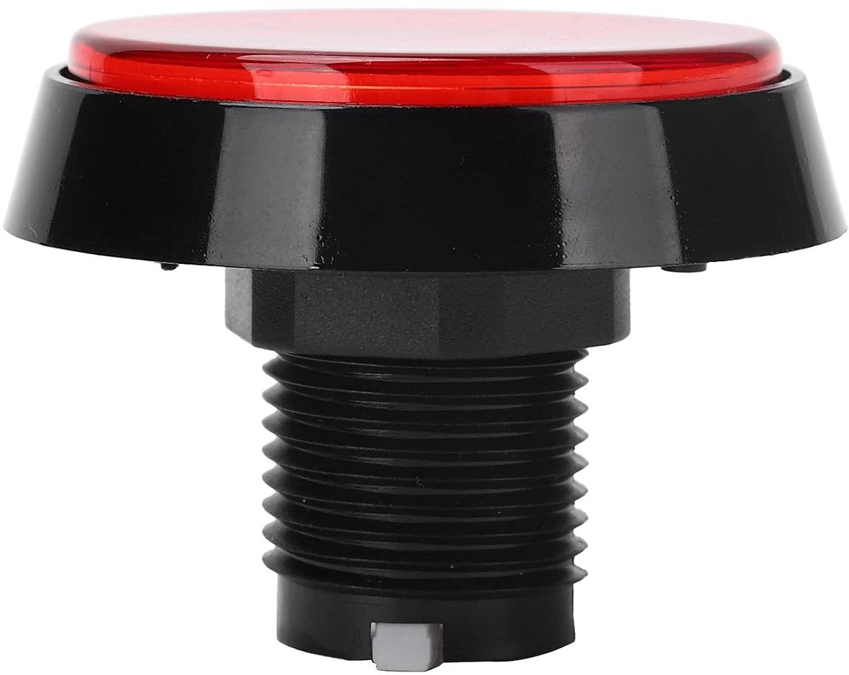 Drukknop met LED - Momentschakelaar Spelknop - Kraanautomaten bedienen - 60mm platte kop - 12V 10A - Rood