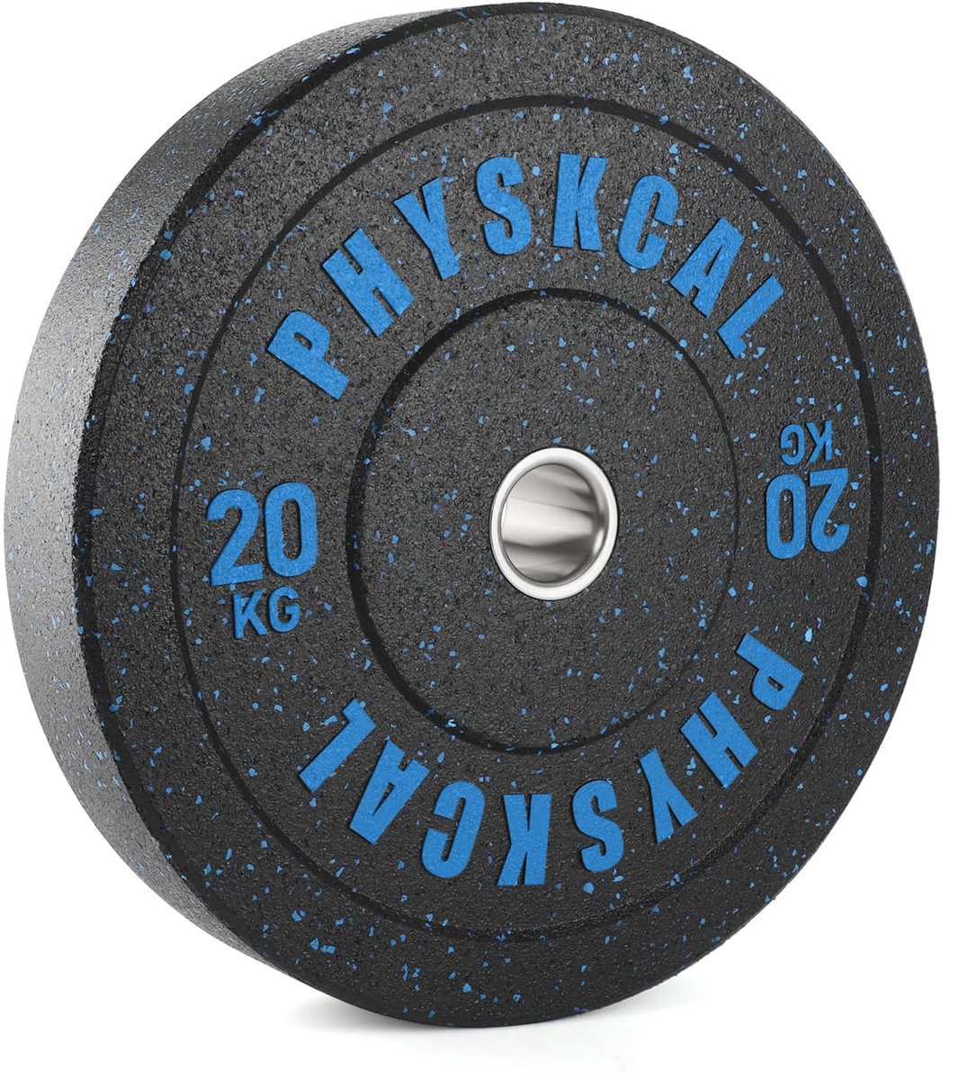 SnelShoppen - 20 kg x 1 Kruimel Rubberen Olympische Bumperplaten - Zwarte Halterschijven voor Krachttraining - 2" Opening Halterschijven Set voor Thui