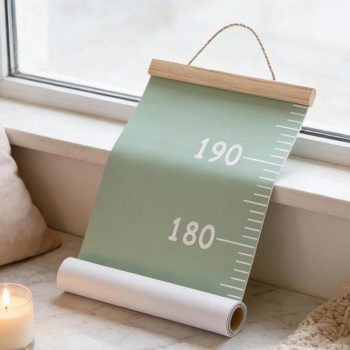 Groeimeter Kinderen - Groeischaal Wanddecoratie - Kinderontwikkeling Volgen - Afwasbaar Canvas Oppervlak - 200 cm - Multicolor