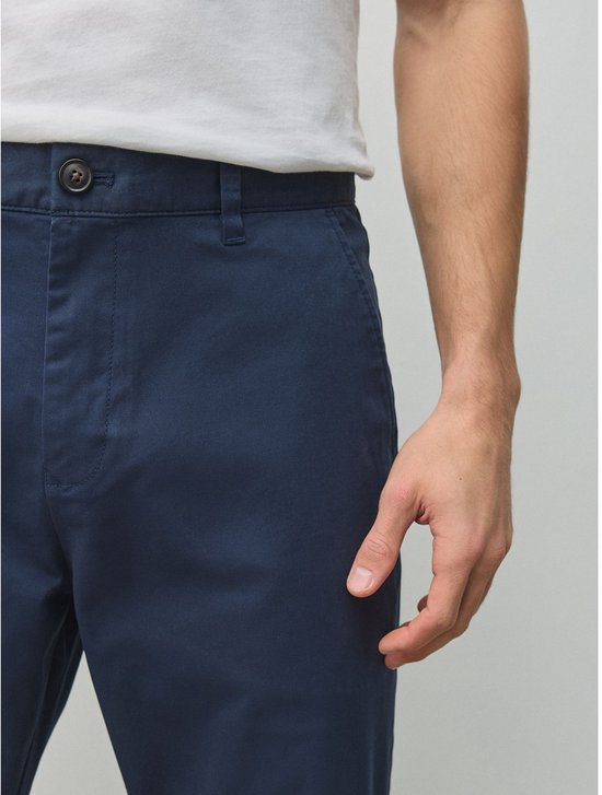 Next - Heren - Katoenrijke chino met stretch en rechte pijpen - Blauw