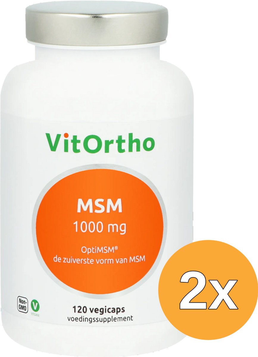 2x VitOrtho MSM 1000mg OptiMSM (120 vega capsules)