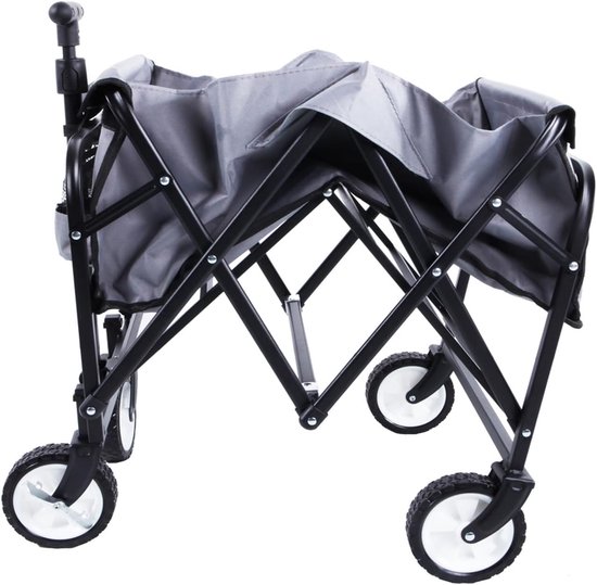 Bolderkar - Transportwagen Tuinwagen - Zware spullen vervoeren - Opvouwbaar stalen frame - 75 cm - Grijs — afbeelding 2