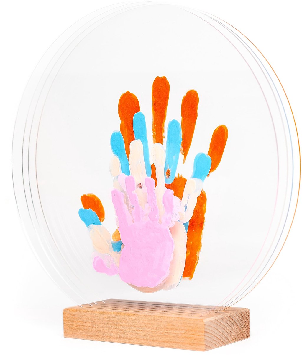 SnelShoppen - LouYou Geluksafdrukken Set met 4 Handen in Pastelkleuren - Aandenkenset voor Geboorte Baby Meisjes of Jongens - Perfect Cadeau voor Moed