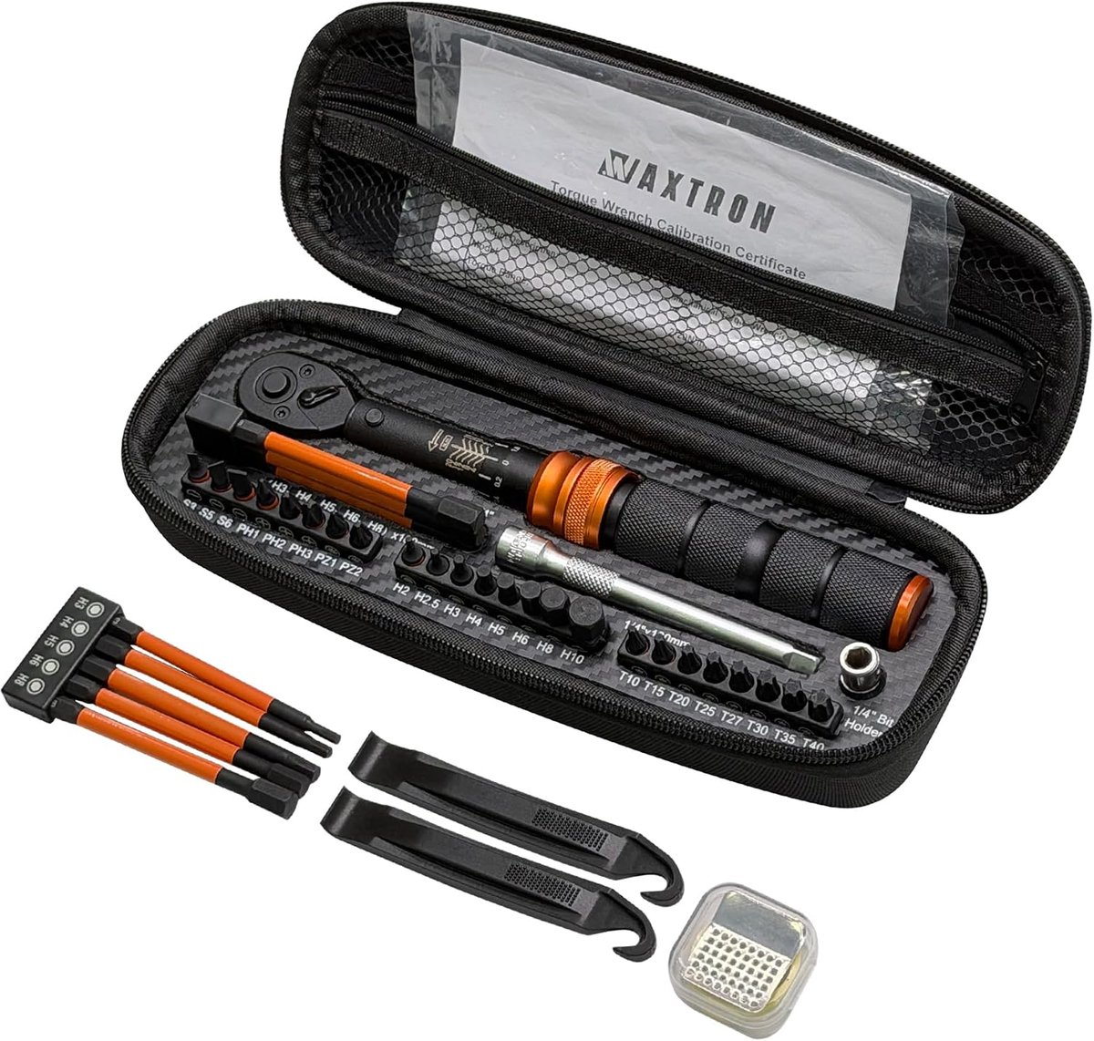 SnelShoppen - Momentsleutel Fiets 2-20 Nm 35-delige Set met 1/4 Inch Ratel, Fietsgereedschap, Reparatieset voor Mountainbike en Racefiets, Compleet me