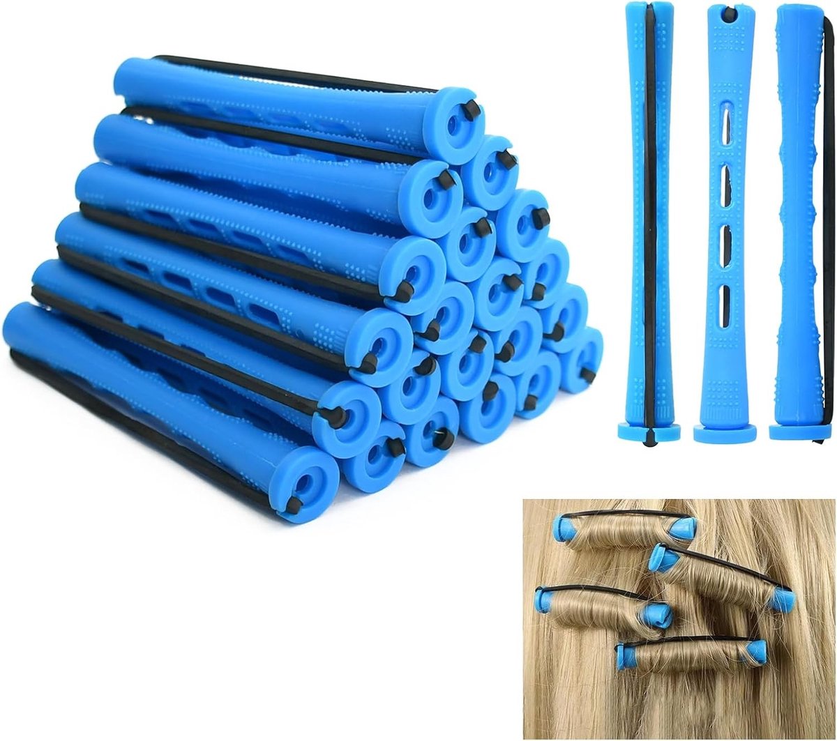 80 Stuks Haar Permanent Staven, Kleine Haarrollers met Elastische Bandjes voor DIY Styling, Koude Golf Krullen en Thuisgebruik, 1cm Plastic Curlers voor Perfecte Krullen