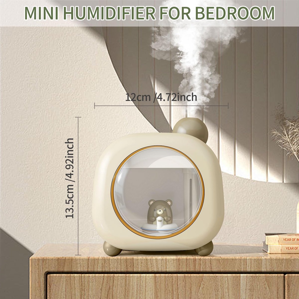 SnelShoppen - Draagbare 500ML Luchtbevochtiger voor Slaapkamer Baby, Cartoon Luchtbevochtiger voor Kinderen, Compact, Stil, Ideaal voor Thuis, Kindere — cadeau in Spellen & Speelgoed - foto 4