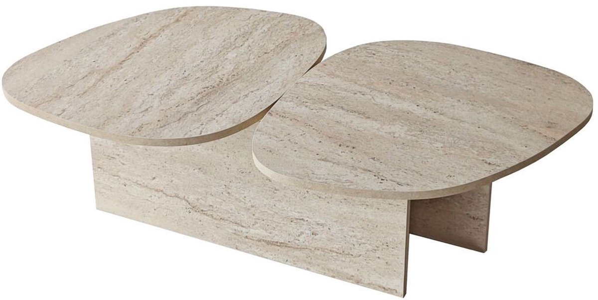 CALICOSY - Salontafel met twee bladen in organische vorm L125 cm - CÉLESTE