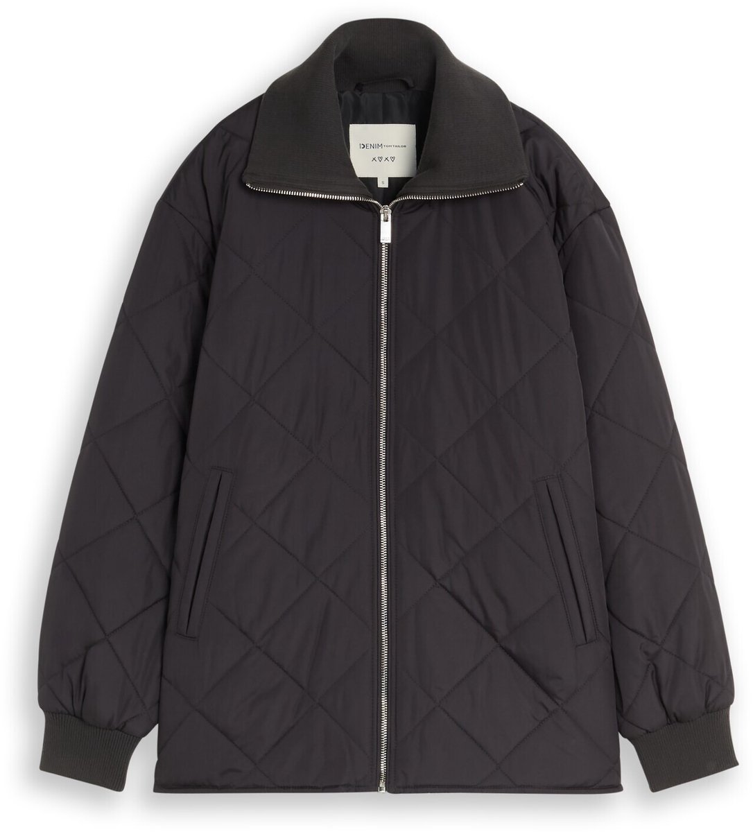 Tom Tailor Denim - Gewatteerd jasje met opstaande kraag - Maat XS - Coal Mine Grey