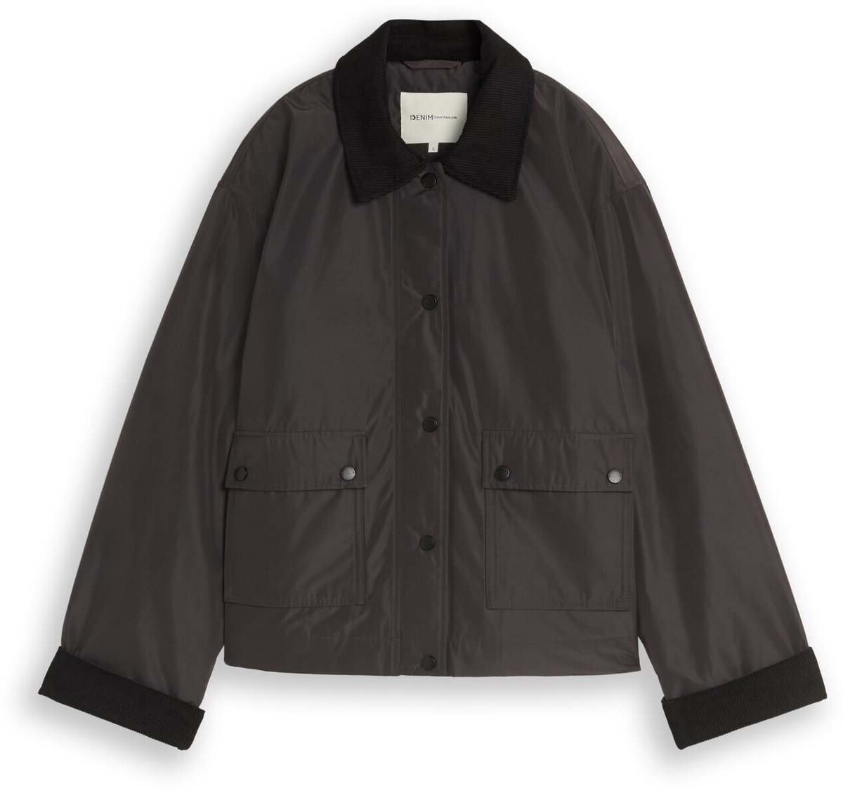 Tom Tailor Denim - Tussenjas met corduroy kraag - Maat XL - Coal Mine Grey