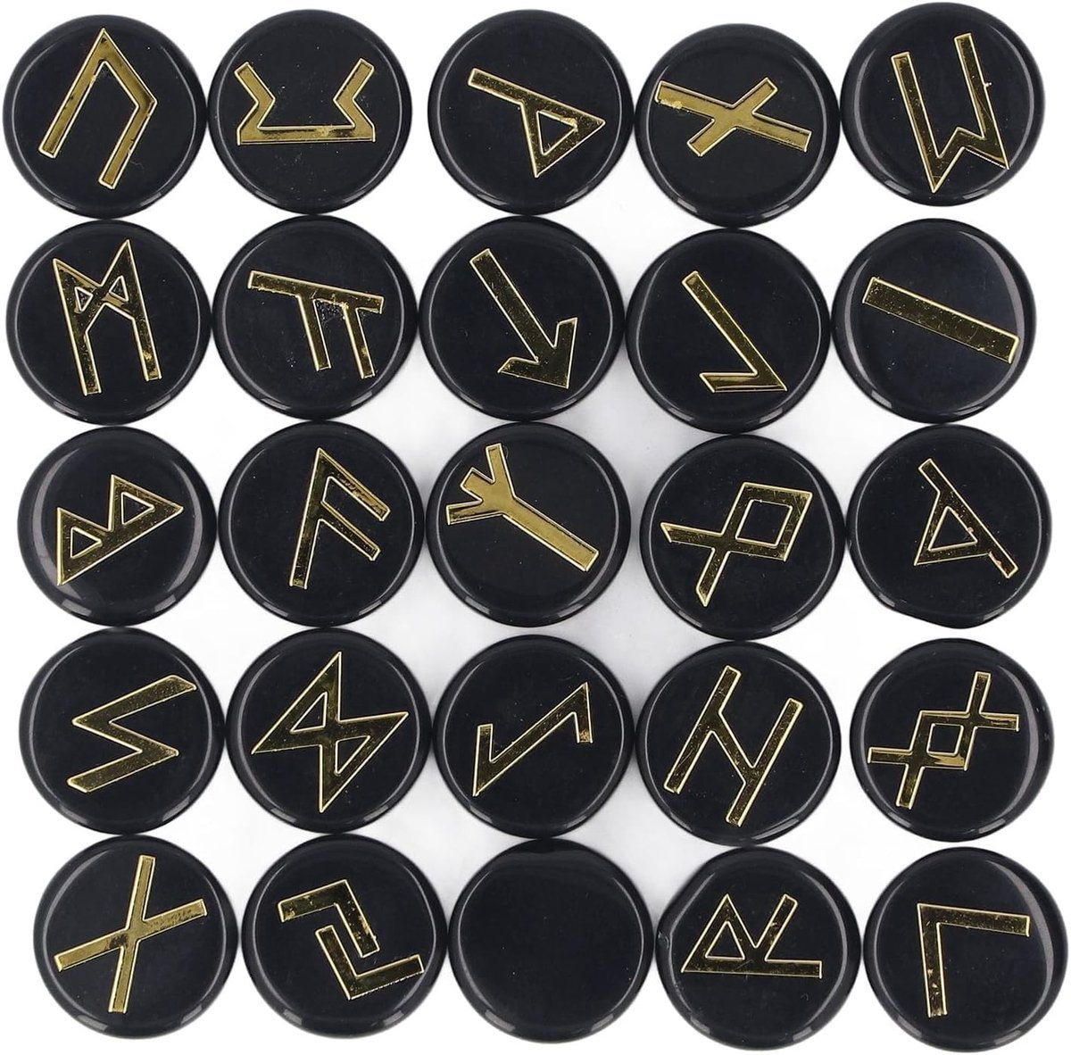 25 Stuks Gegraveerde Rune Stenen Set voor Meditatie, Energieverzameling en Spirituele Praktijken voor Beginners